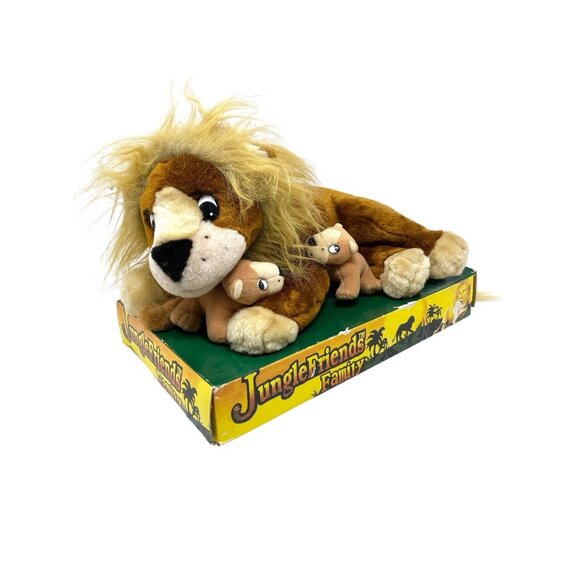 VTG Kids of‎ America Corp Lion & Cubs Plush Stuffed Animal Toy NOS Soft Adorable - Picture 1 of 5